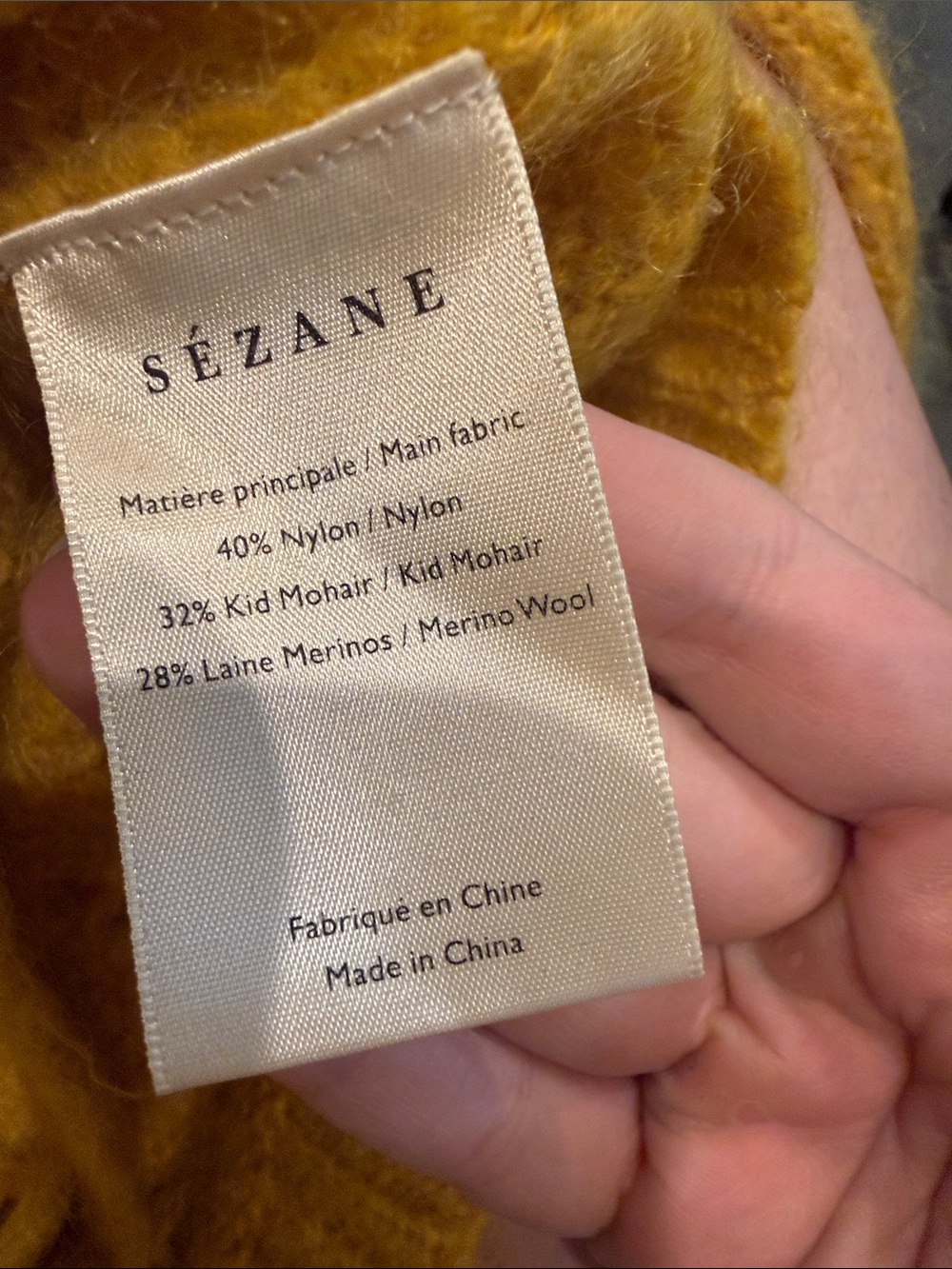 Sezane Mustard Pointelle Knit Cardigan - Picture 6 of 6